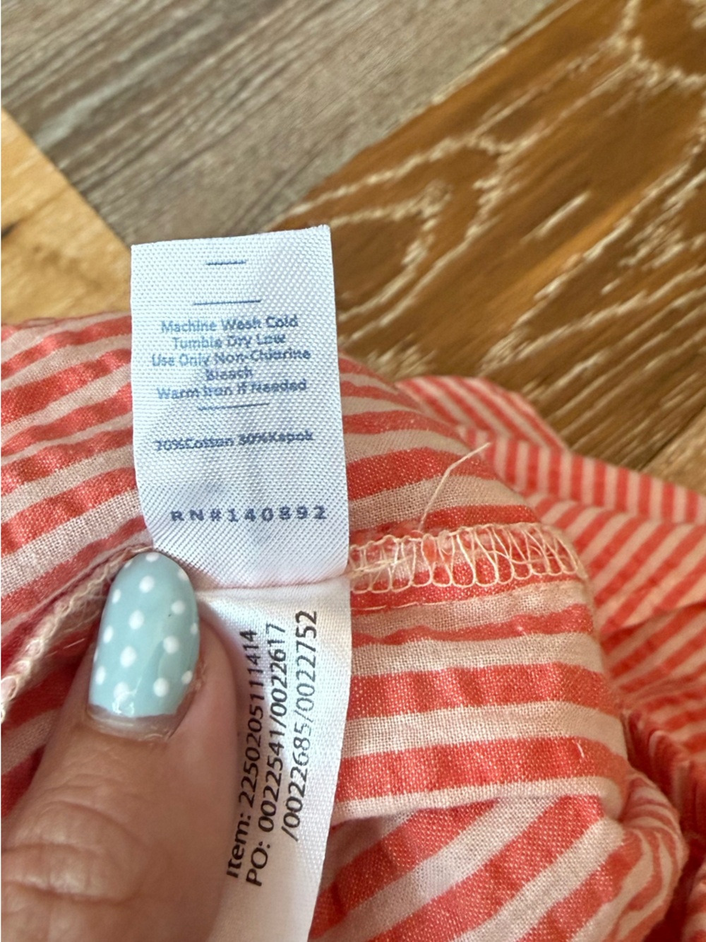 Cali Seersucker short striped cotton NWOT - Picture 9 of 9